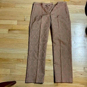 DKNY Pants Mid Rise Jacquard Paisley Trouser Pants Color:Sweet Pink Sz6